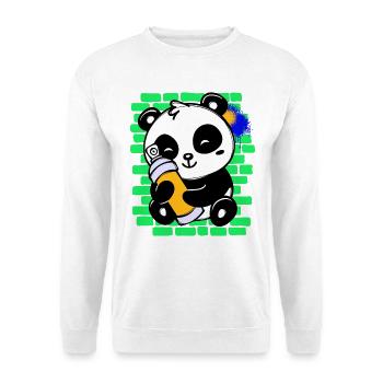 Graffiti Panda Drawing Illustration Spray Can - Unisex Sweatshirt - white - Front