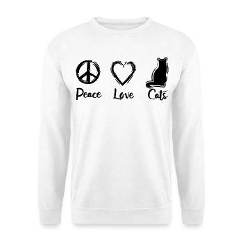 Ich liebe Katzen - Unisex Pullover - Weiß - Vorne
