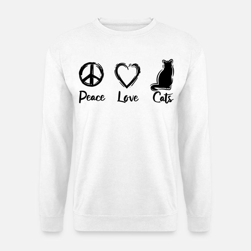 Ich liebe Katzen - Unisex Pullover - Weiß