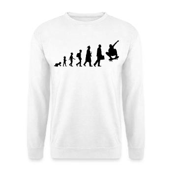 Skateboarder Evolution - Unisex Pullover - Weiß - Vorne