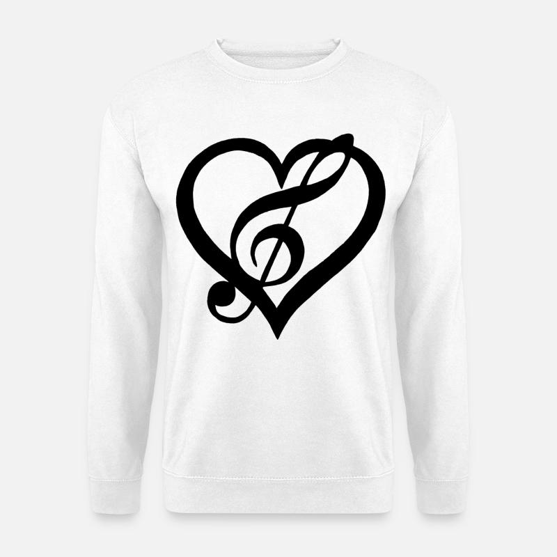 Musik im Herzen (Schwarz) - Unisex Pullover - Weiß