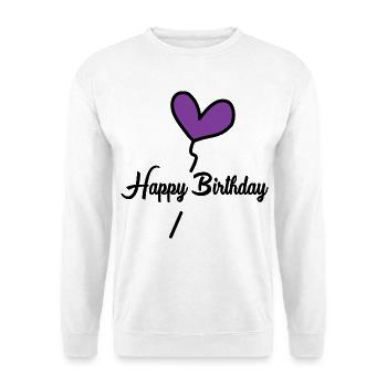 HAPPY BIRTHDAY. HAPPY BIRTHDAY. ANNIVERSARY. - Unisex Sweatshirt - white - Front
