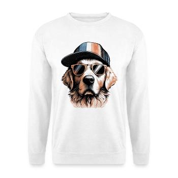 Cool Golden Retriever Dog Sunglasses Gift - Unisex Sweatshirt - white - Front