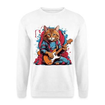 Cat With Guitar - Unisex Sweatshirt - white - Front