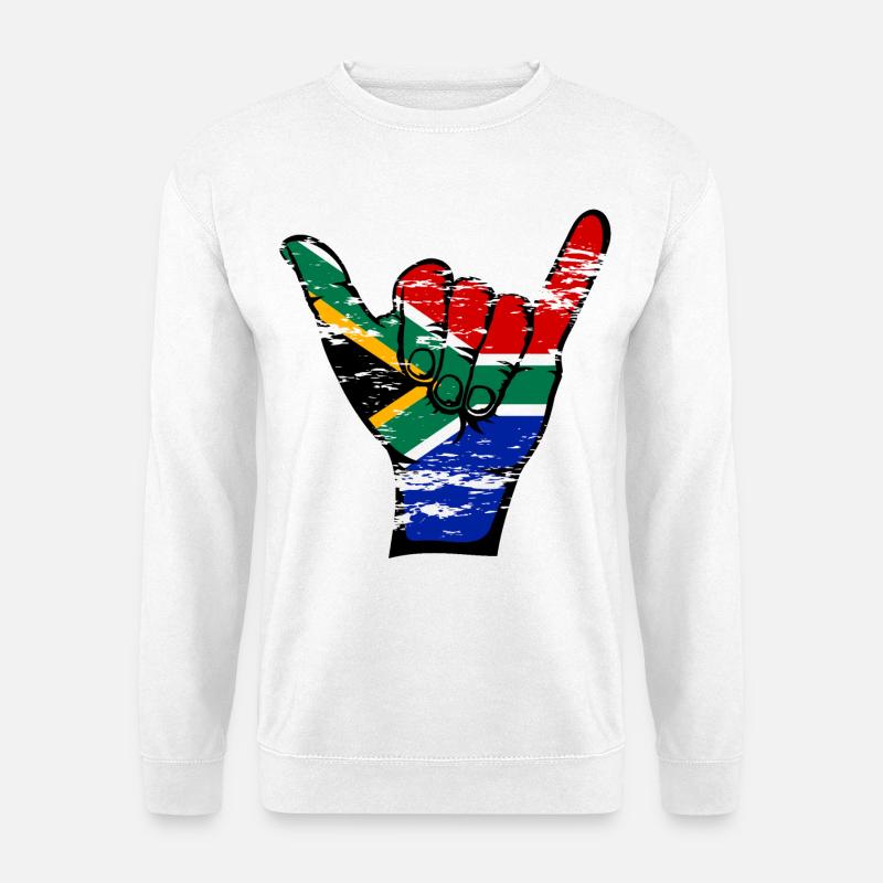 Südafrika Flagge Surfing Symbol used - Unisex Pullover - Weiß