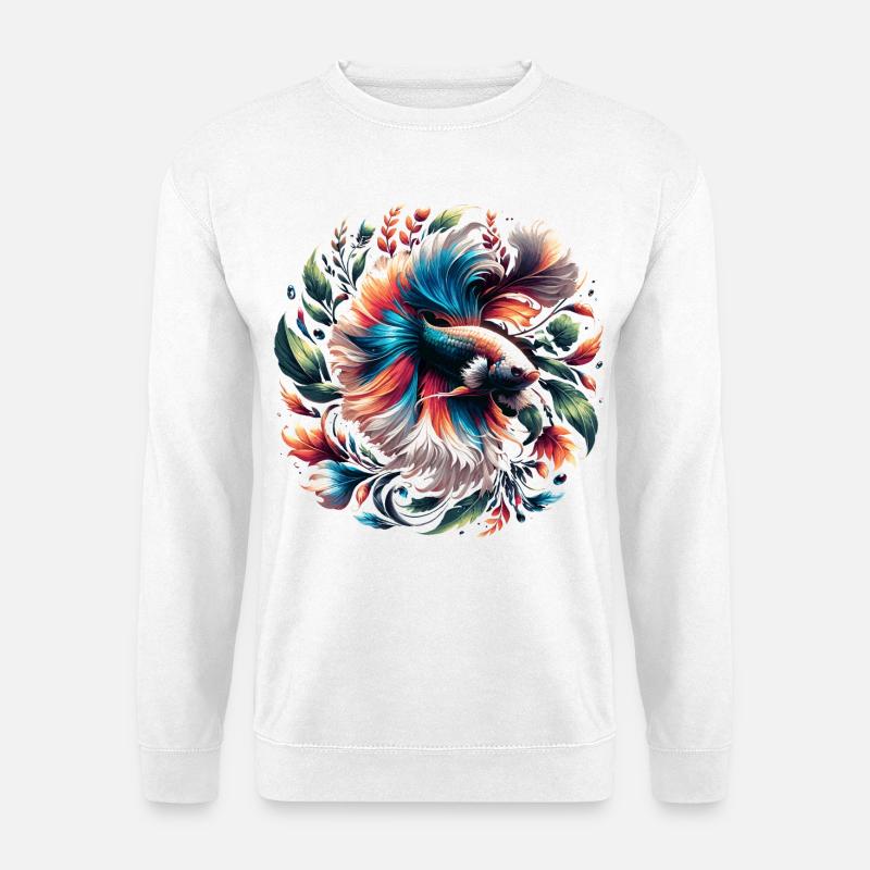 Siamese betta, Betta splendens, Bettafan - Unisex Sweatshirt - white
