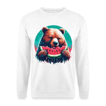 Watermelon Bear Yummy Gift - Unisex Sweatshirt - white - Front