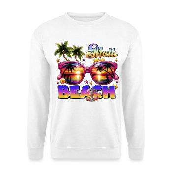 Malle Urlaub Strandparty Mallorca lustige Sprüche - Unisex Pullover - Weiß - Vorne