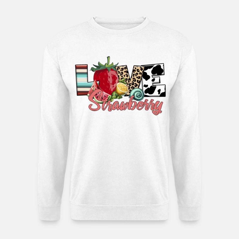 Love Strawbeery Erbeerliebe Frucht - Unisex Pullover - Weiß