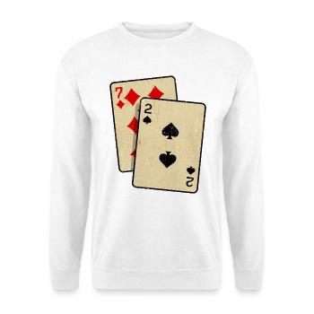 Poker Jeu de cartes Jeux de hasard Casino Poker Round - Sweat-shirt Unisexe - blanc - Devant
