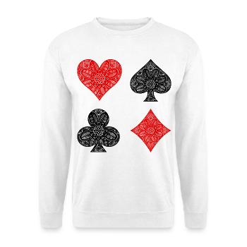 Casino Poker Jeu de cartes Jeux de hasard Poker - Sweat-shirt Unisexe - blanc - Devant
