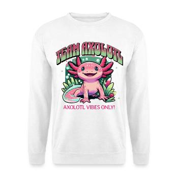 Team Axolotl Shirt, Süßes Axolotl Design - Unisex Pullover - Weiß - Vorne