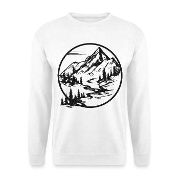 Berglandschaft | Wanderweg | Wandern in den Bergen - Unisex Pullover - Weiß - Vorne