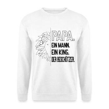 Papa Leo - Lion-strong dad, a man, a king - Unisex Sweatshirt - white - Front