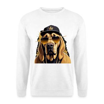 Bloodhound Gangsta Gangster Hund Geschenk - Unisex Pullover - Weiß - Vorne