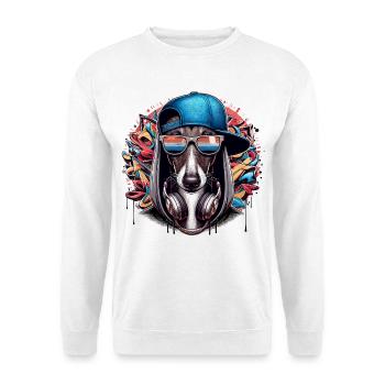 Greyhound Gangsta Dog Graffiti Gift - Unisex Sweatshirt - white - Front