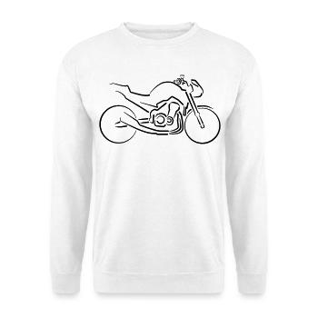 Motorrad Naked-Bike Konturen minimalistisch - Unisex Pullover - Weiß - Vorne