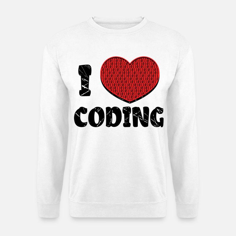 Script de code Debug Heart Statement - Sweat-shirt Unisexe - blanc