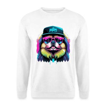 Pekingese Cyber Gangster Lion Dog Gift - Unisex Sweatshirt - white - Front