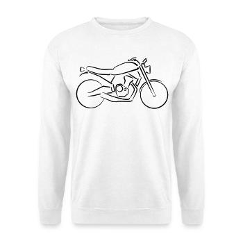 Moto Classique Bike Contours Minimaliste - Sweat-shirt Unisexe - blanc - Devant