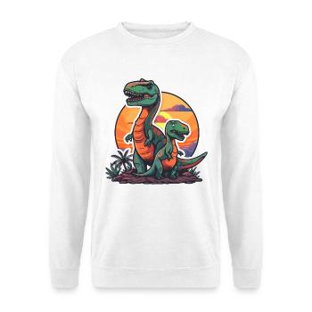 Dinosaure Papa Dino Père Fils Vintage Rétro - Sweat-shirt Unisexe - blanc - Devant