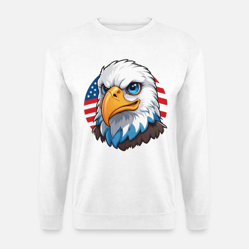USA Flag Eaglehead Bald Eagle - Unisex Sweatshirt - white