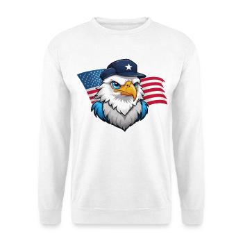 USA Eagle with aviator cap - Unisex Sweatshirt - white - Front