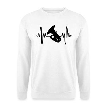 Battement de cœur du tuba - Sweat-shirt Unisexe - blanc - Devant