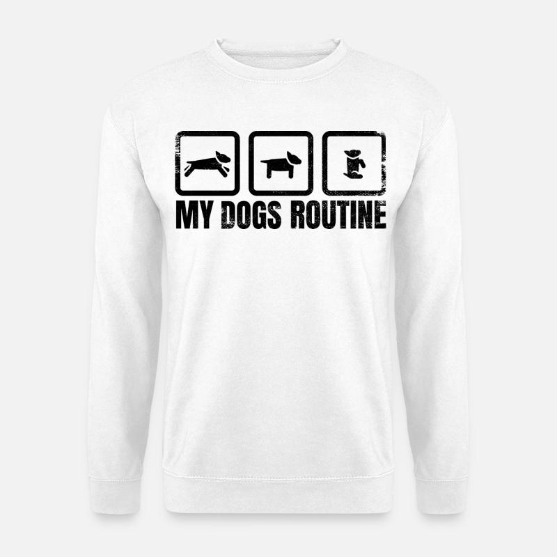 Routine canine - Sweat-shirt Unisexe - blanc