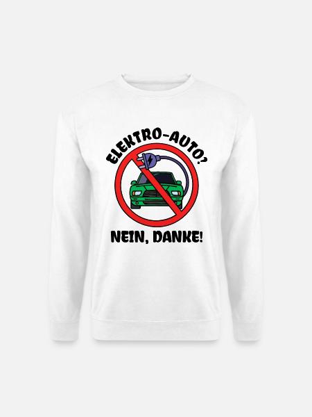 Tanken Statement Antrieb E-auto Energiespeicher - Unisex Pullover - Weiß