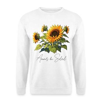 Les tournesols, un design floral pour l’été - Sweat-shirt Unisexe - blanc - Devant