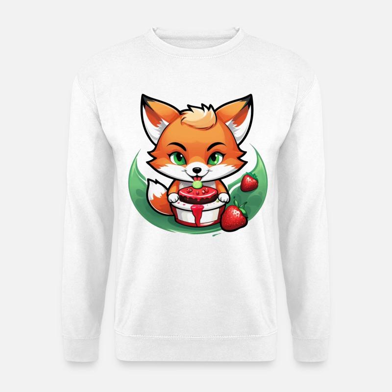 Foxy Strawberry Cake - Unisex Pullover - Weiß