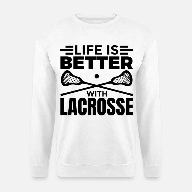 Lacrosse Spieler Motivation - Unisex Pullover - Weiß