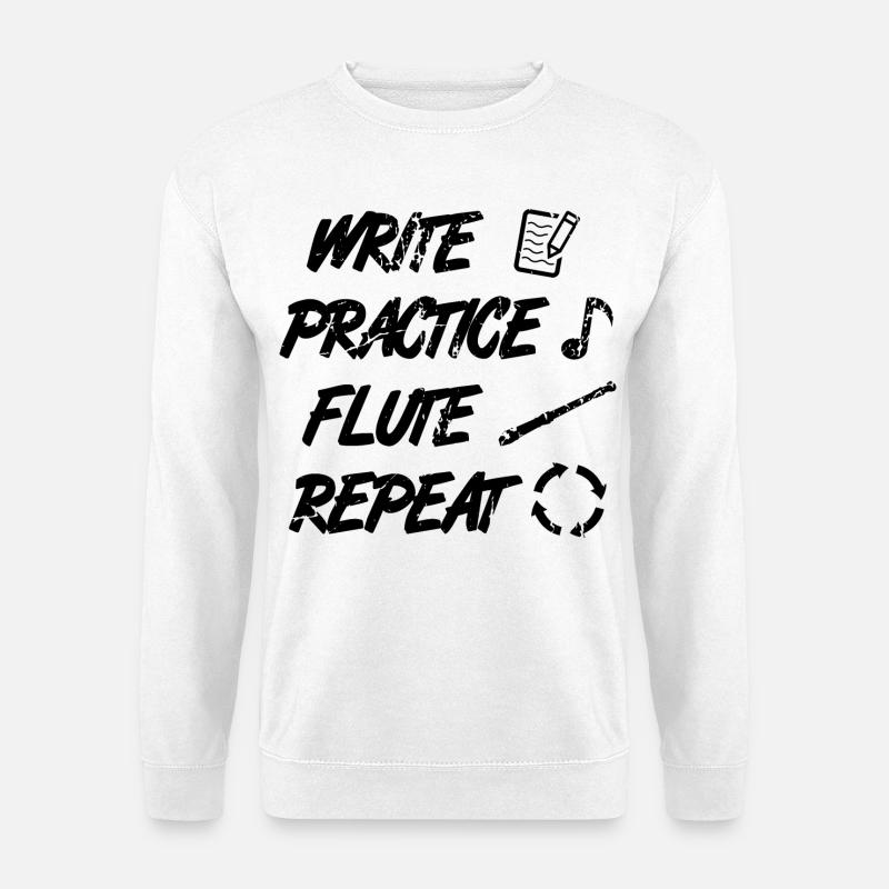 Practice writing Repeat flute - Unisex Sweatshirt - white