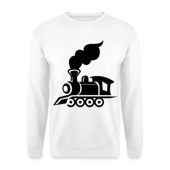 Lokomotive Grafik - Unisex Pullover - Weiß - Vorne