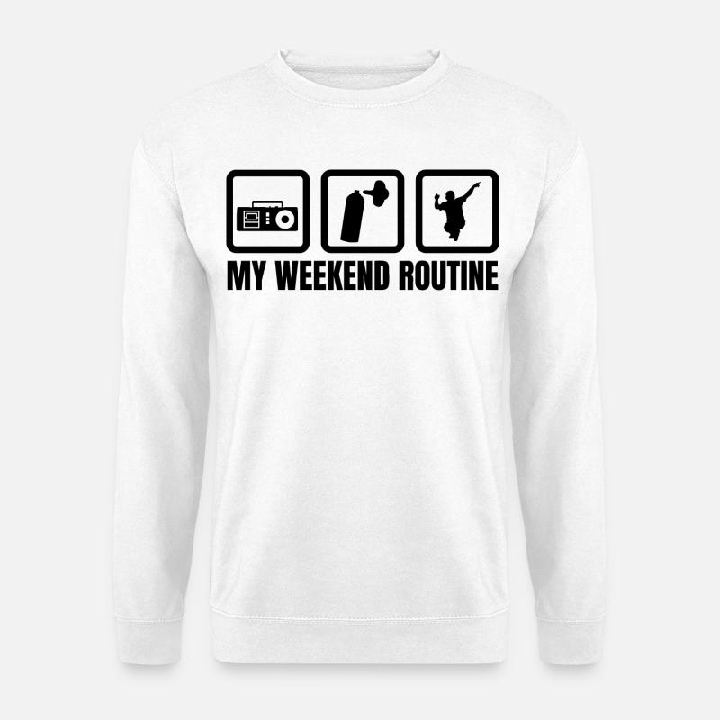 Ma routine du week-end - Sweat-shirt Unisexe - blanc