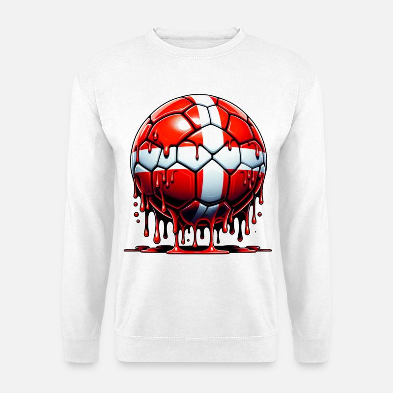 Dänemark Fußball Liquid - Unisex Pullover - Weiß