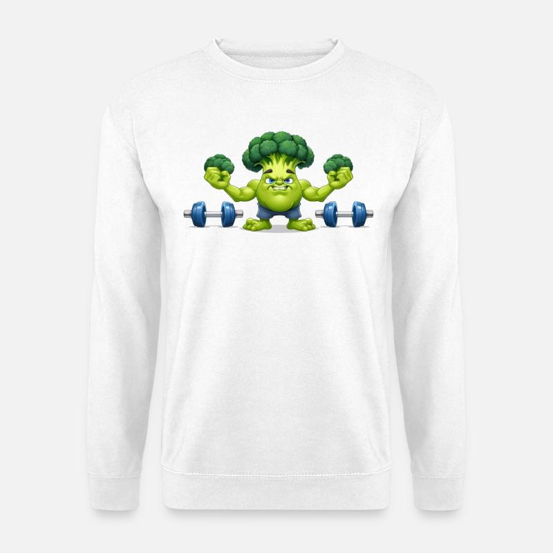 Brokkoli Gewichtheber - Unisex Pullover - Weiß