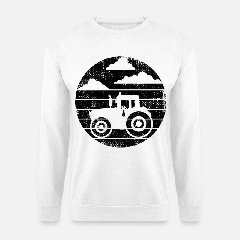Traktor Skizze - Unisex Pullover - Weiß