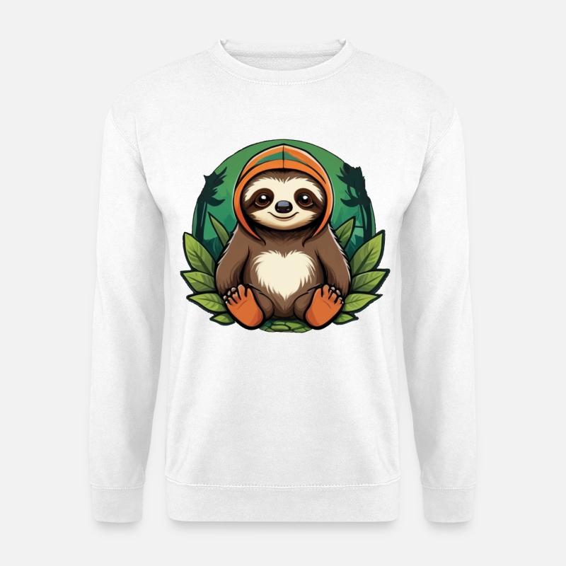 Faultier im Wald - Unisex Pullover - Weiß