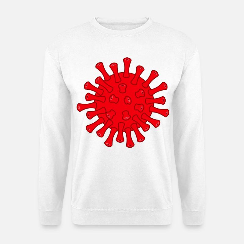 Red Covid molecule illustration - Unisex Sweatshirt - white
