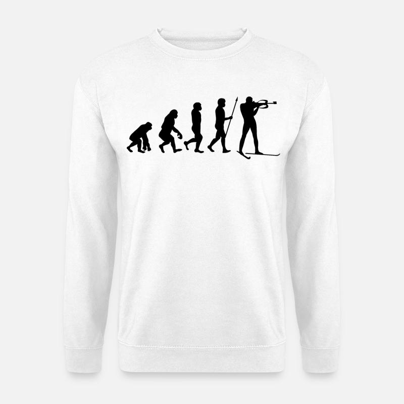 Wintersport Evolution Schifahren Skifahrer Kalt - Unisex Pullover - Weiß