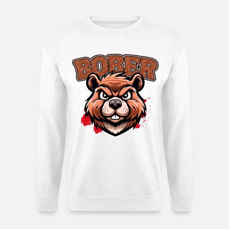 Bober | Polnisches Trenddesign - Unisex Pullover - Weiß