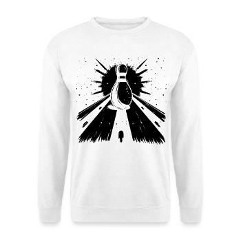 Bowling Pin Grafik - Unisex Pullover - Weiß - Vorne