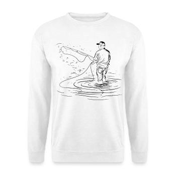 Dessin de pêche - Sweat-shirt Unisexe - blanc - Devant