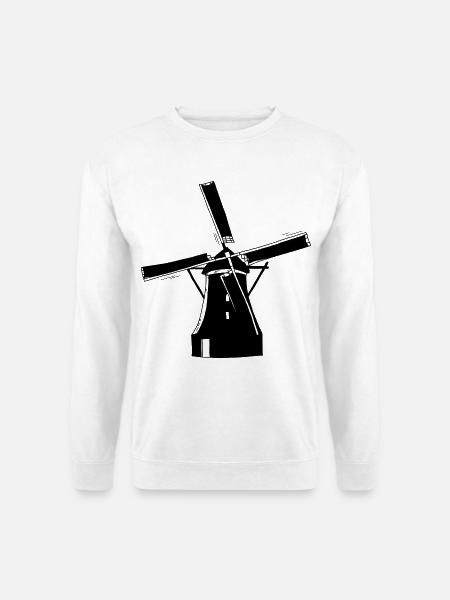 Windmühle schwarz - Unisex Pullover - Weiß