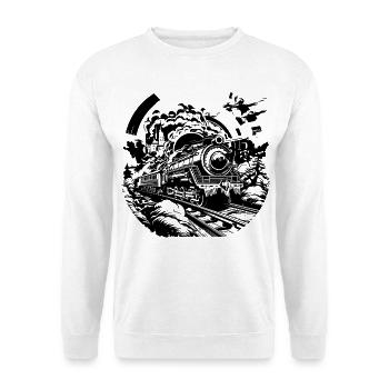 Chemin de fer - Sweat-shirt Unisexe - blanc - Devant
