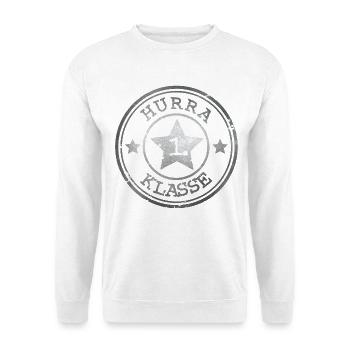 Hurrah 1st Class - Emblem with Star - Silver - Unisex Sweatshirt - white - Front