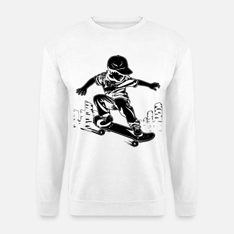 Skateboarding Junge - Unisex Pullover - Weiß
