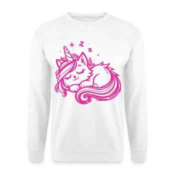 Sleeping Unicorn Cat (Pink) - Unisex Sweatshirt - white - Front